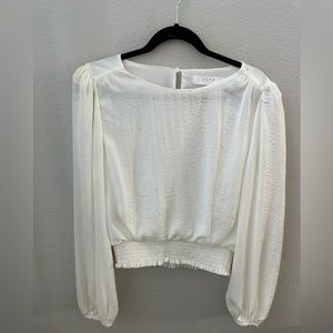 ASTR white long balloon sleeve top blouse womens M